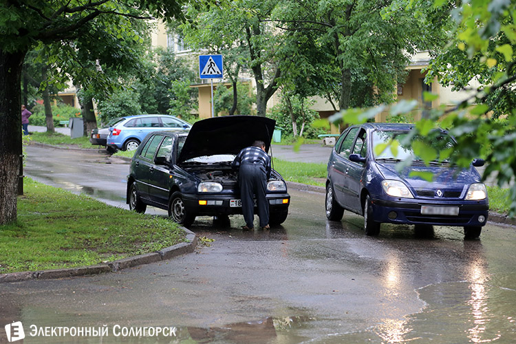 сильный дождь в Солигорске