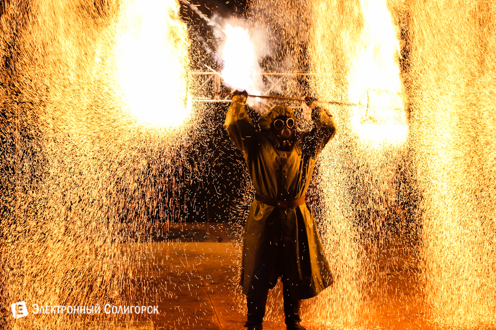 шоу огня в Солигорске