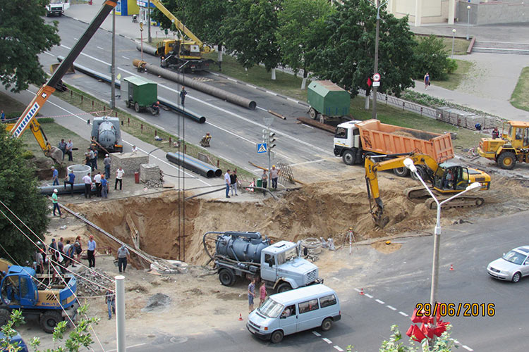 ремонт теплотрассы Солигорск