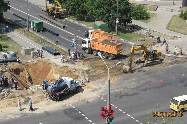 ремонт теплотрассы Солигорск