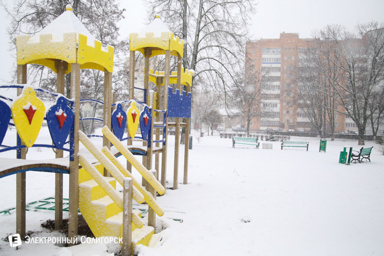 снегопад Зисси в Солигорске
