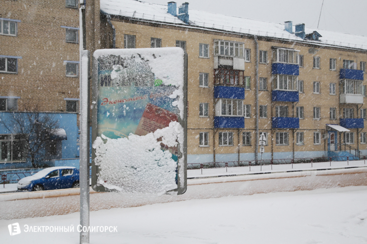 снегопад Зисси в Солигорске