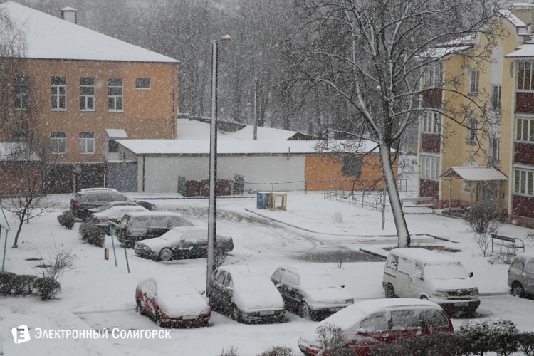 снегопад Зисси в Солигорске