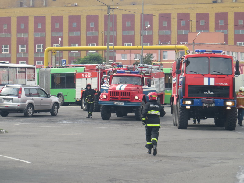 Тактико-специальные учения на автобусном парке №1 в Солигорске