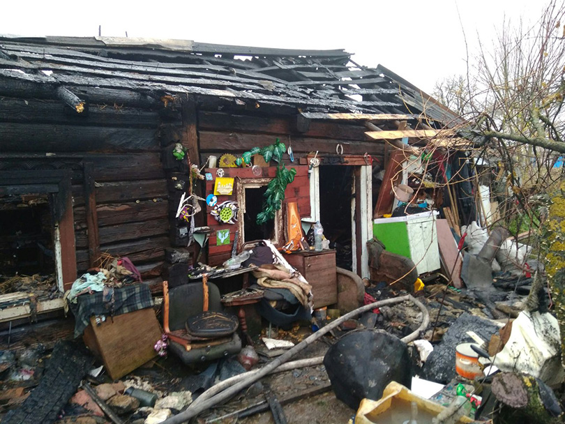 пожар в г.п.Красная Слобода