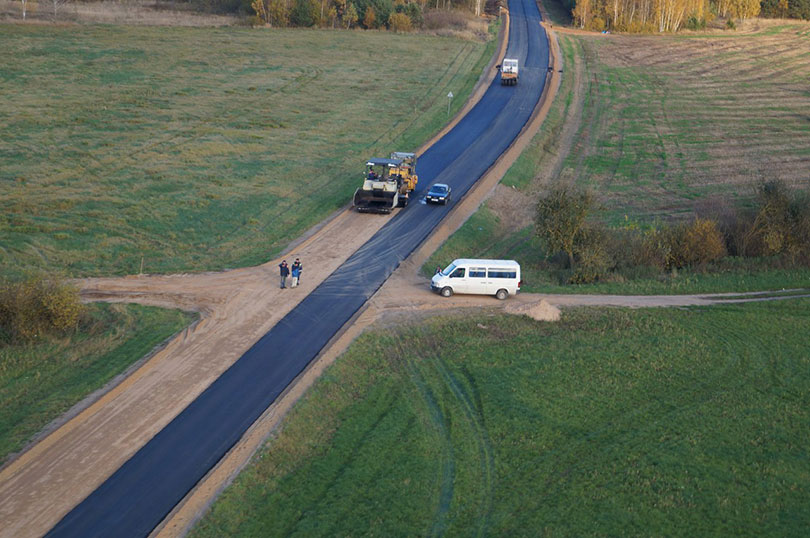 укладка дороги Солигорск-Плянта