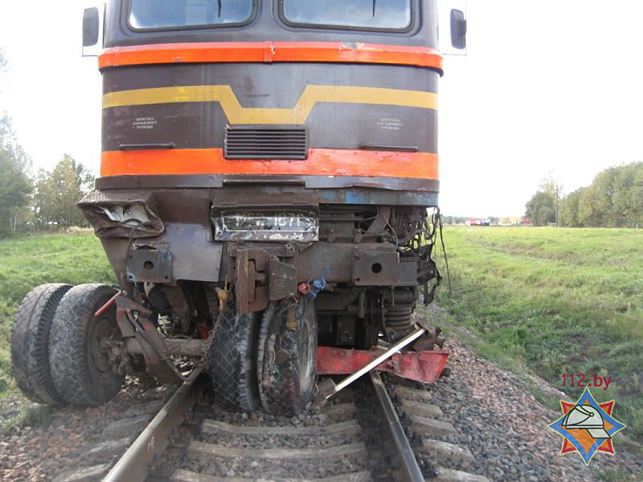 поезд столкнулся с МАЗом Осиповичи