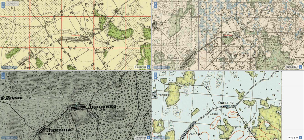 Деревня Доросино на старых картах