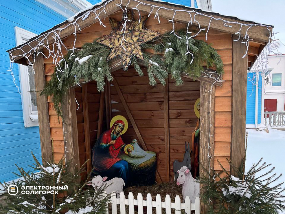 Убранство солигорских храмов к Рождеству