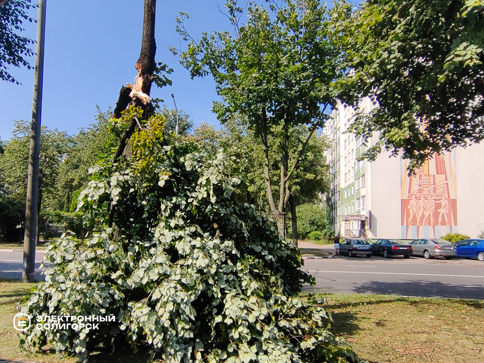 Последствия грозы в Солигорске