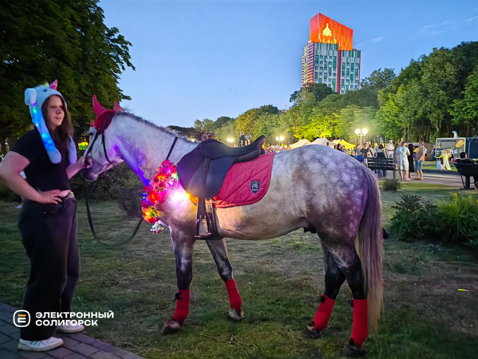 Вечерние гуляния в Солигорске и праздничный салют